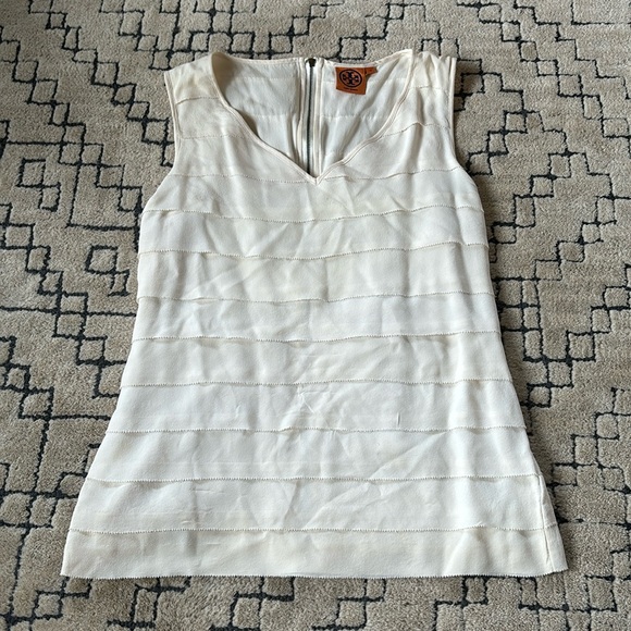 Tory Burch Silk Ruffle Shirt Size 12 - Picture 1 of 7